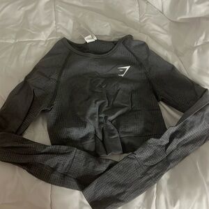 Gymshark adapt seamless cropped grey long sleeve size small